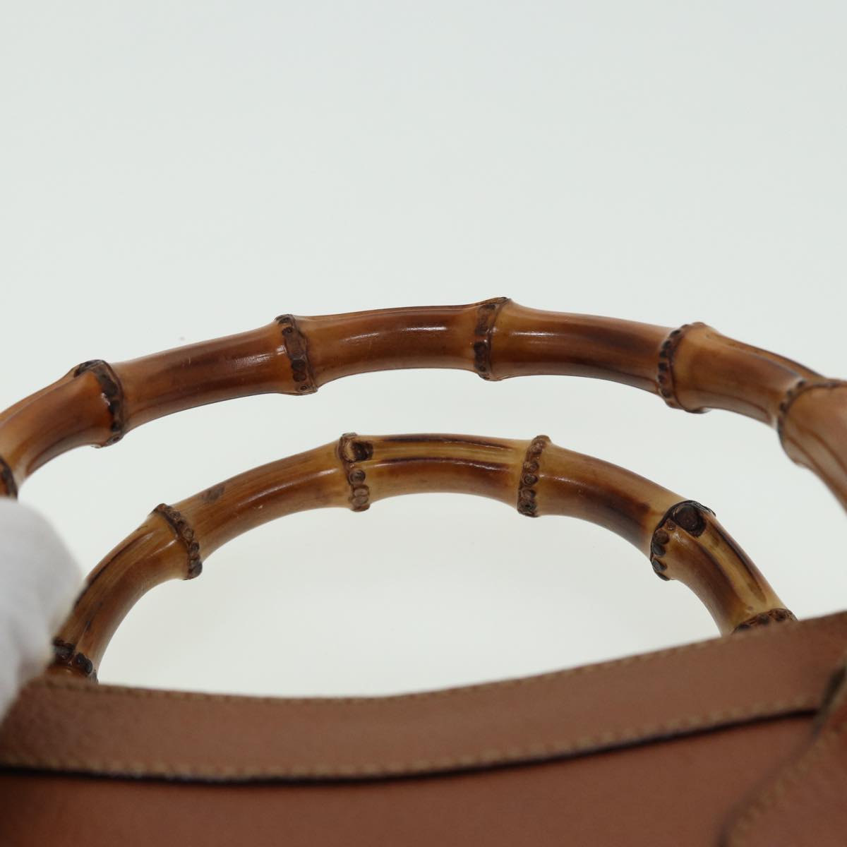 GUCCI Bamboo Hand Bag Leather Brown 002 1186 0260 Auth ep4671