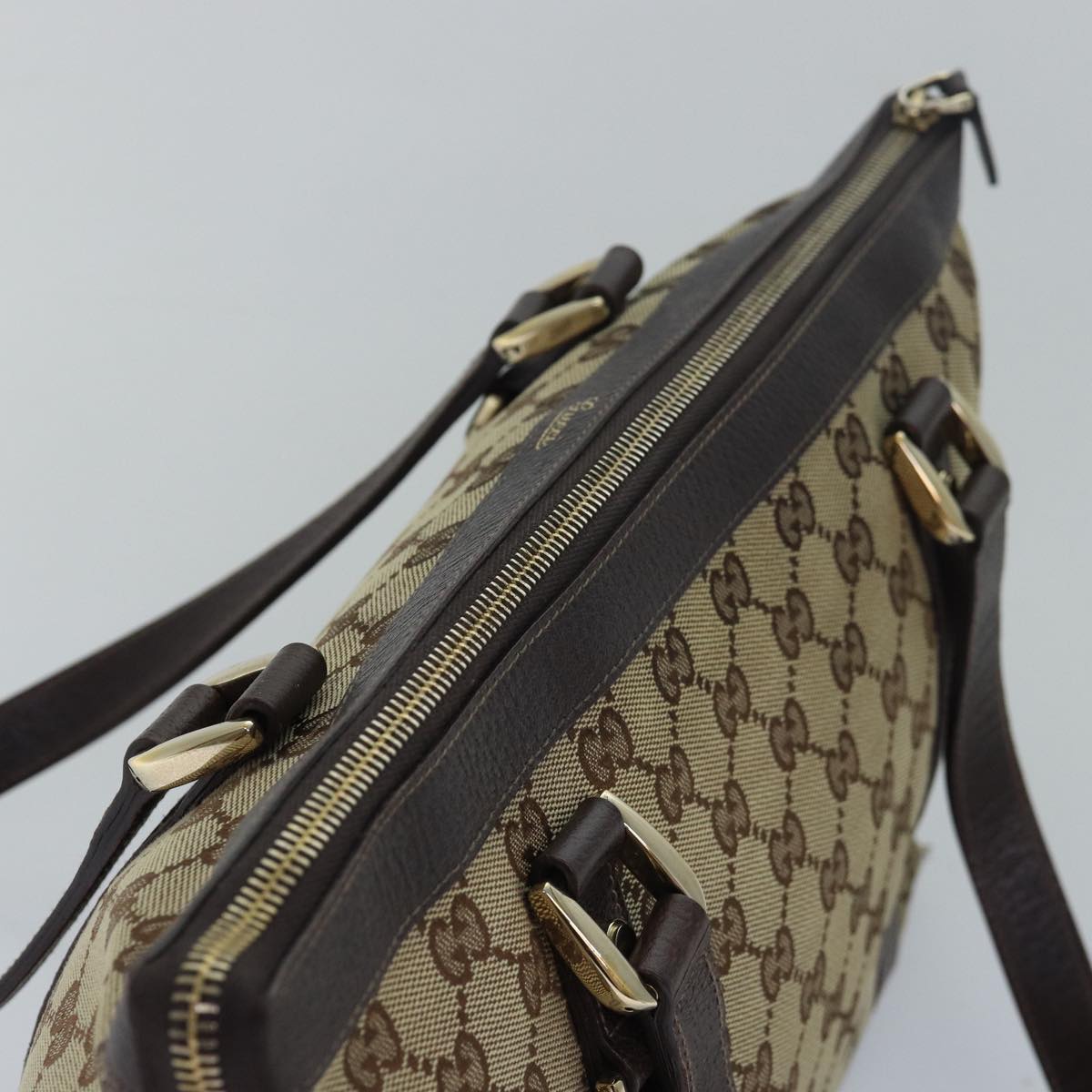 GUCCI GG Canvas Tote Bag Beige 141470 Auth ep4679