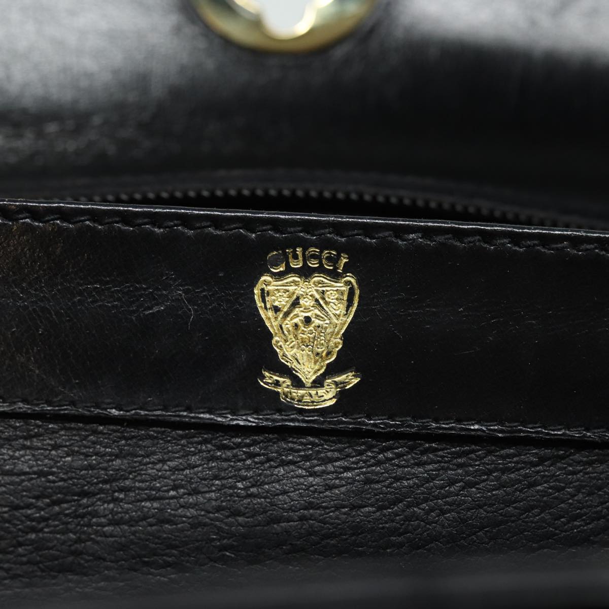 GUCCI Hand Bag Leather Black Auth ep4686