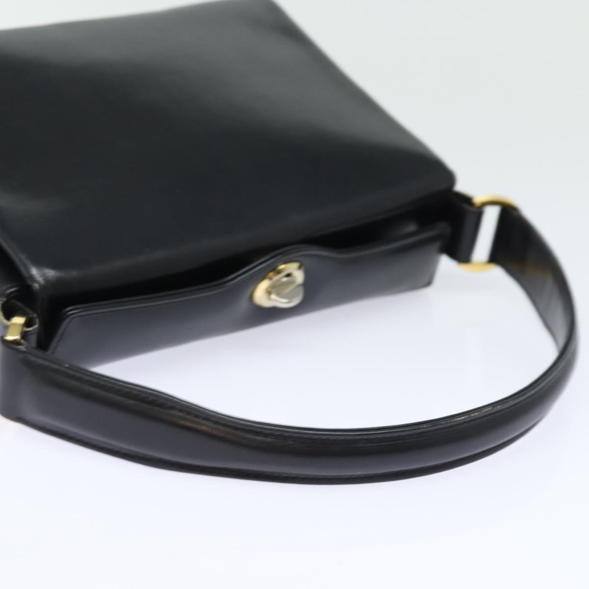 GUCCI Hand Bag Leather Black Auth ep4686