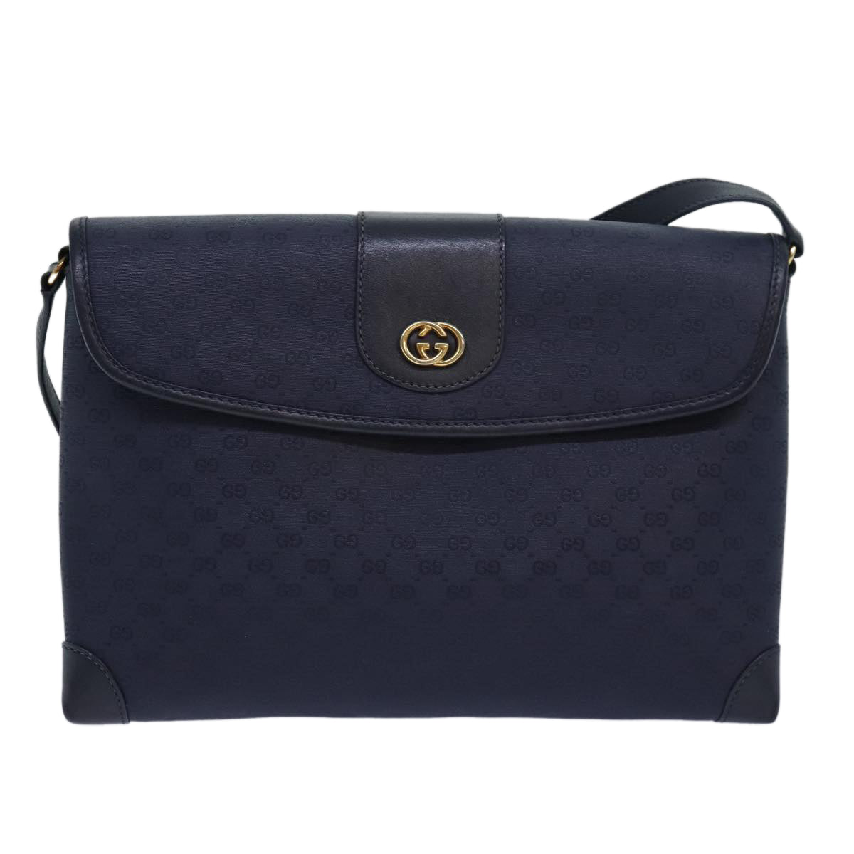 GUCCI Micro GG Supreme Shoulder Bag Navy 001 14 5364 Auth ep4687