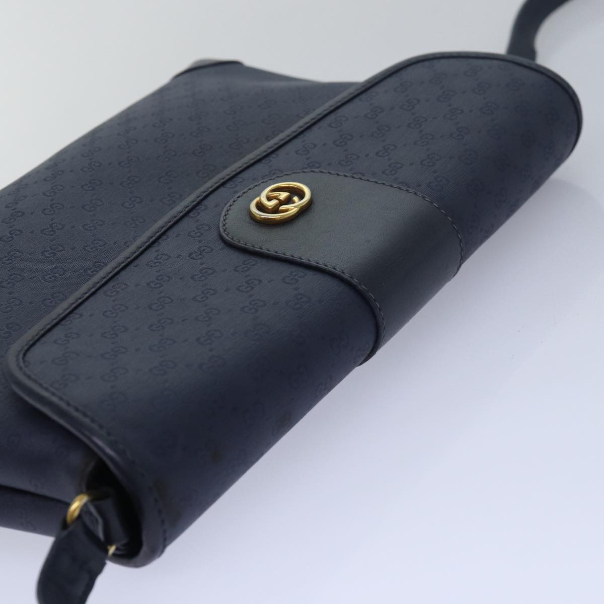 GUCCI Micro GG Supreme Shoulder Bag Navy 001 14 5364 Auth ep4687