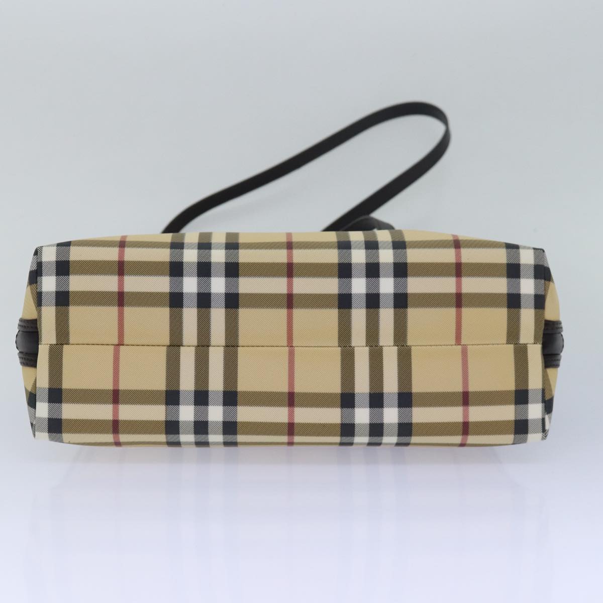 BURBERRY Nova Check Hand Bag PVC 2way Beige Auth ep4689