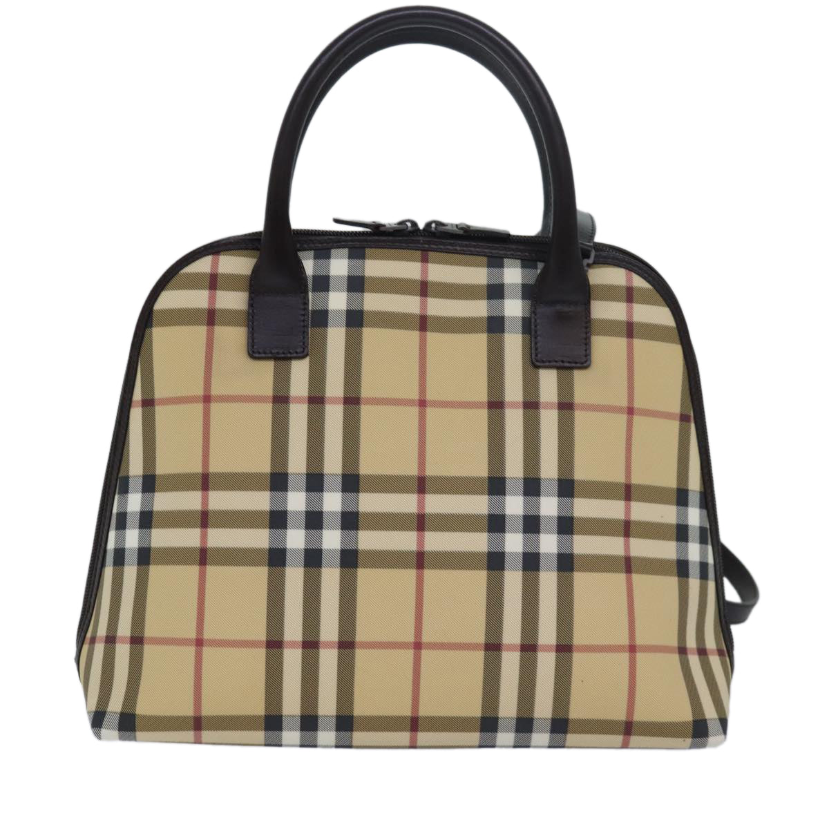 BURBERRY Nova Check Hand Bag PVC 2way Beige Auth ep4689