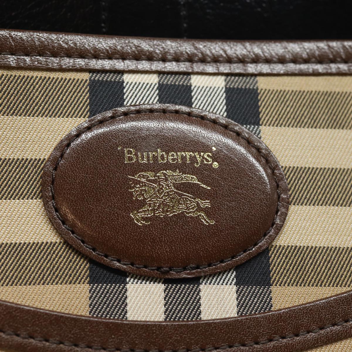 Burberrys Nova Check Shoulder Bag Canvas Beige Auth ep4701