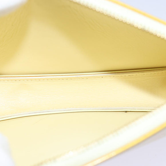 LOUIS VUITTON Vernis Lexington Accessory Pouch Lime Yellow M91058 LV Auth ep4712