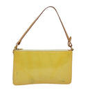 LOUIS VUITTON Vernis Lexington Accessory Pouch Lime Yellow M91058 LV Auth ep4712-1