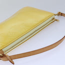 LOUIS VUITTON Vernis Lexington Accessory Pouch Lime Yellow M91058 LV Auth ep4712-6