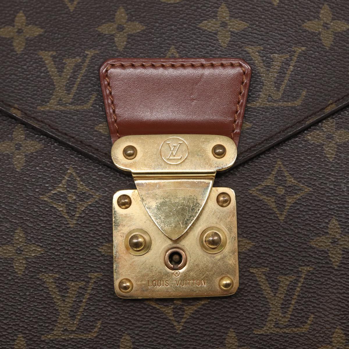 LOUIS VUITTON Monogram Porte Documents Bandouliere Bag M53338 LV Auth ep4714