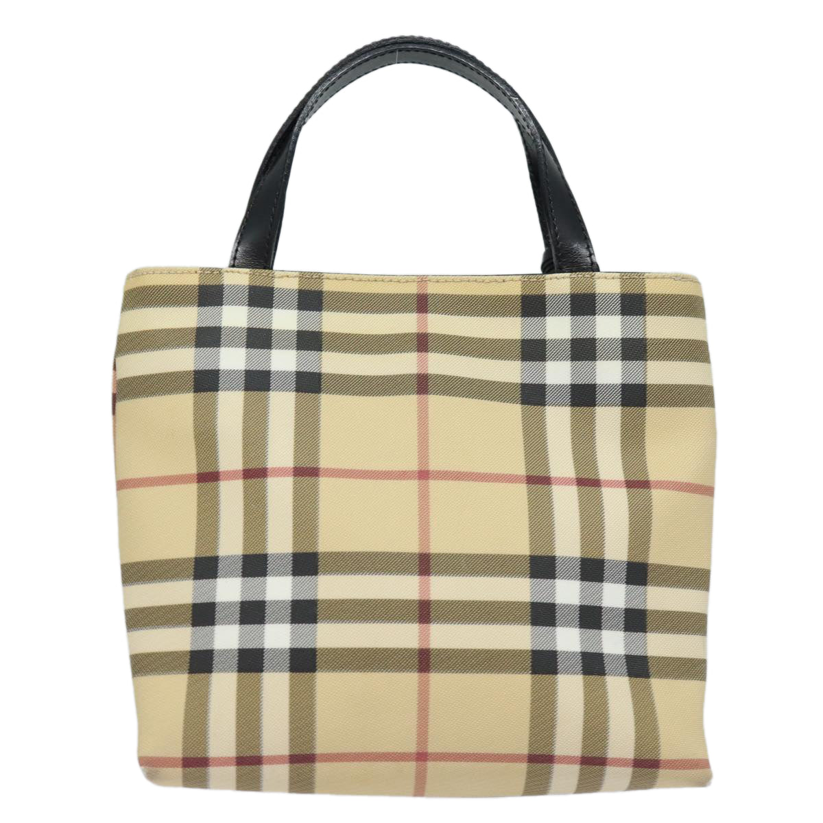 BURBERRY Nova Check Hand Bag PVC Beige Auth ep4717 - 0