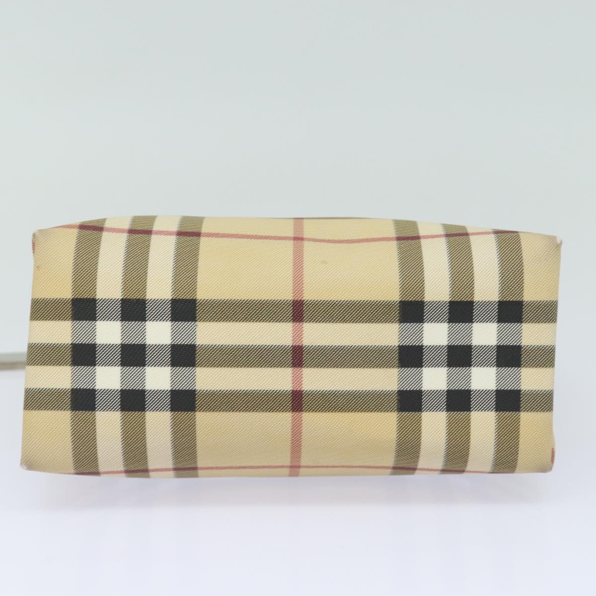 BURBERRY Nova Check Hand Bag PVC Beige Auth ep4717