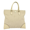PRADA Hand Bag Canvas Beige Auth ep4722-1
