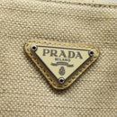 PRADA Hand Bag Canvas Beige Auth ep4722-18