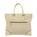 PRADA Hand Bag Canvas Beige Auth ep4722-2