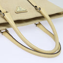 PRADA Hand Bag Canvas Beige Auth ep4722-6