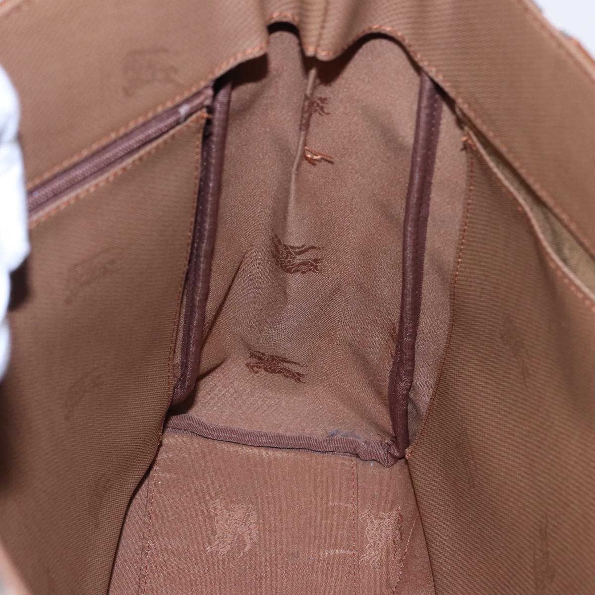 Burberrys Nova Check Tote Bag Canvas Beige Auth ep4723