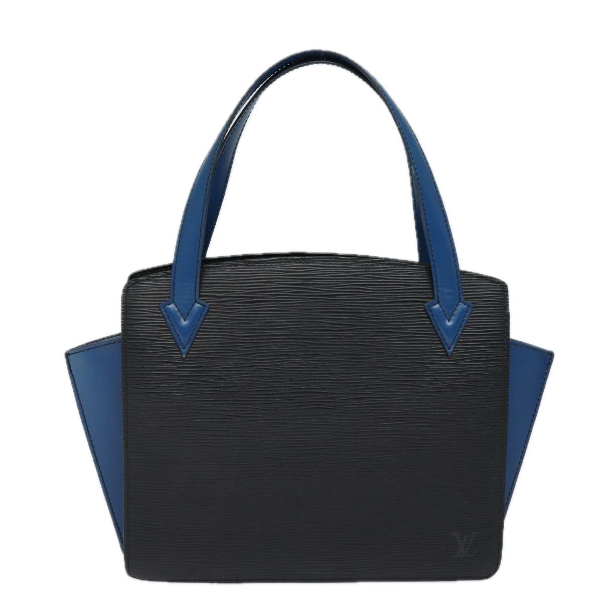 LOUIS VUITTON Epi Bicolor Varenne Hand Bag Black Blue M52385 LV Auth ep4727