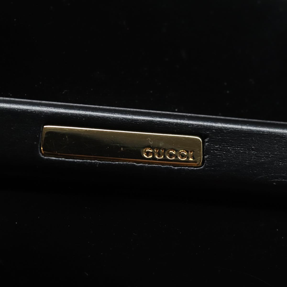 GUCCI Hand Bag Enamel Black 000 2058 Auth ep4728