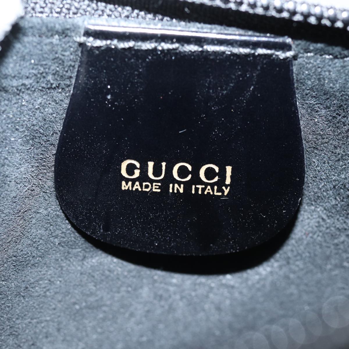 GUCCI Hand Bag Enamel Black 000 2058 Auth ep4728