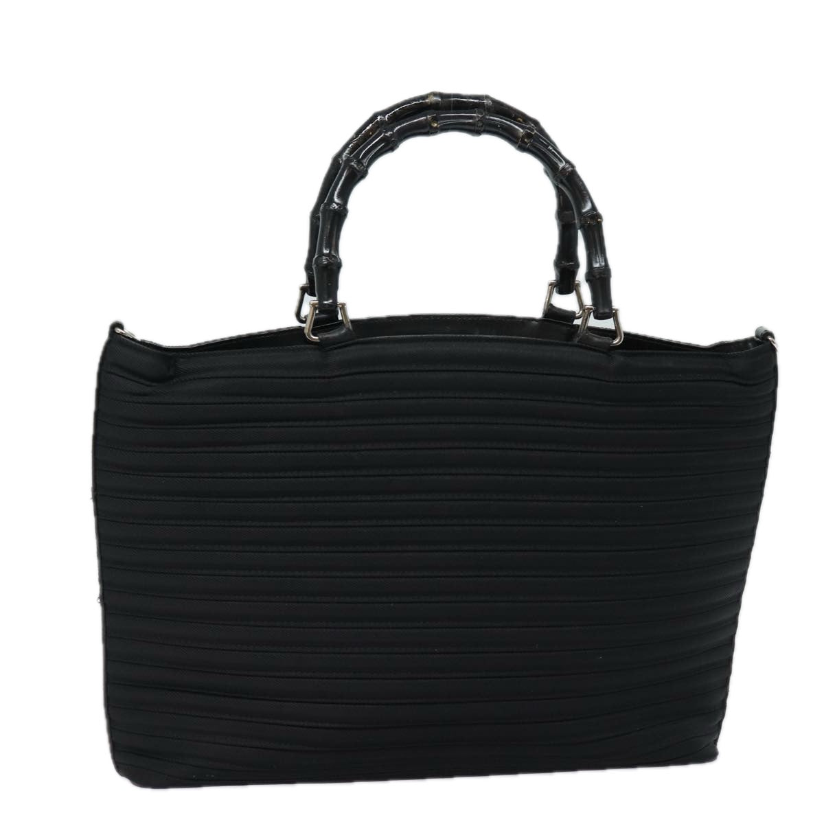 GUCCI Bamboo Hand Bag Nylon Black 002 1998 0352 Auth ep4735