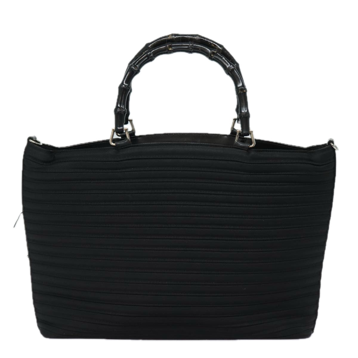 GUCCI Bamboo Hand Bag Nylon Black 002 1998 0352 Auth ep4735