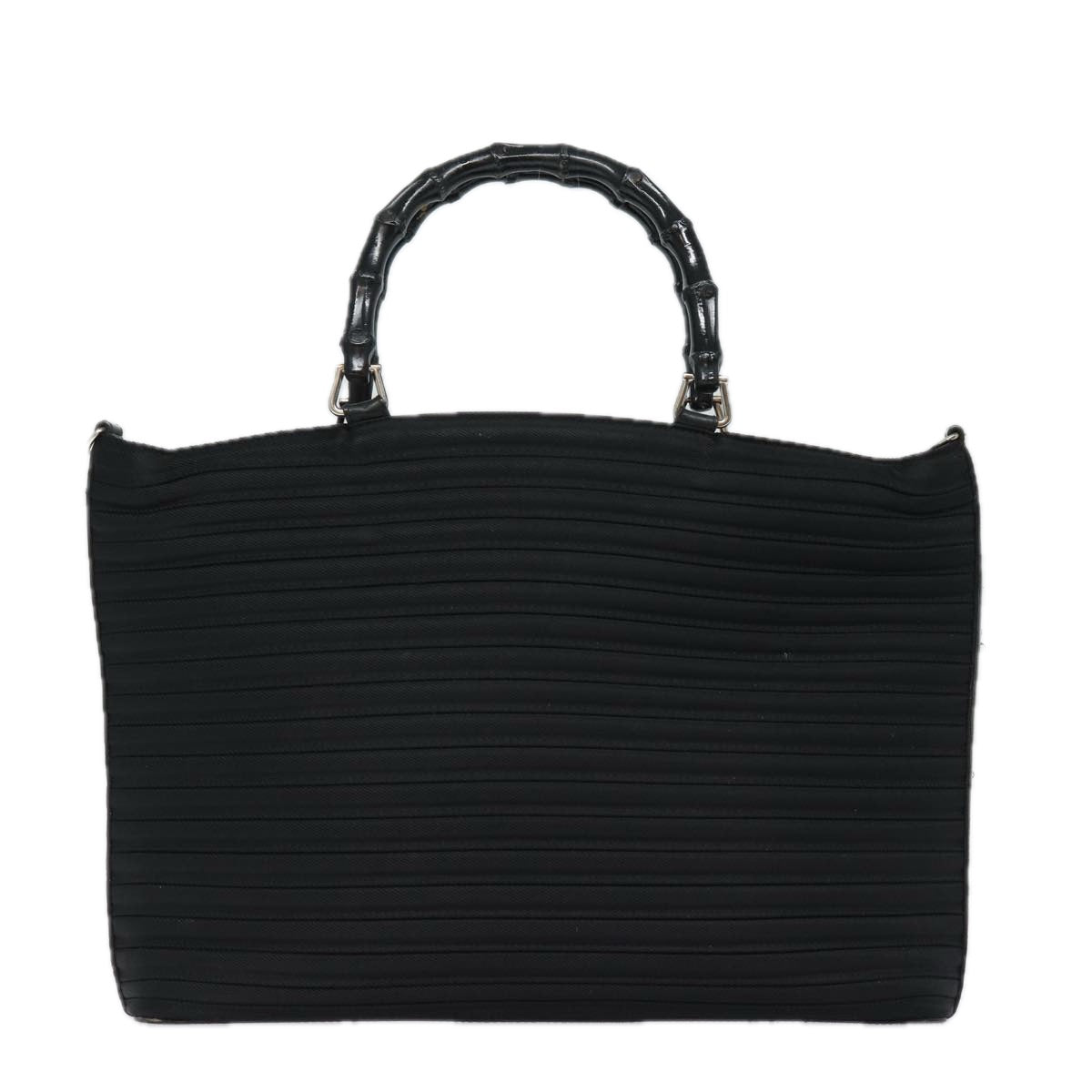 GUCCI Bamboo Hand Bag Nylon Black 002 1998 0352 Auth ep4735