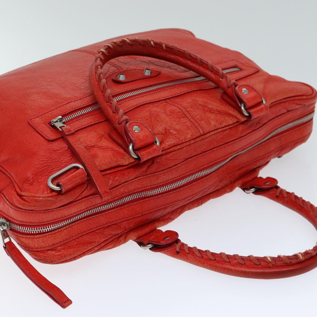 BALENCIAGA Classic Arena Hand Bag Leather Red 310939 Auth ep4741