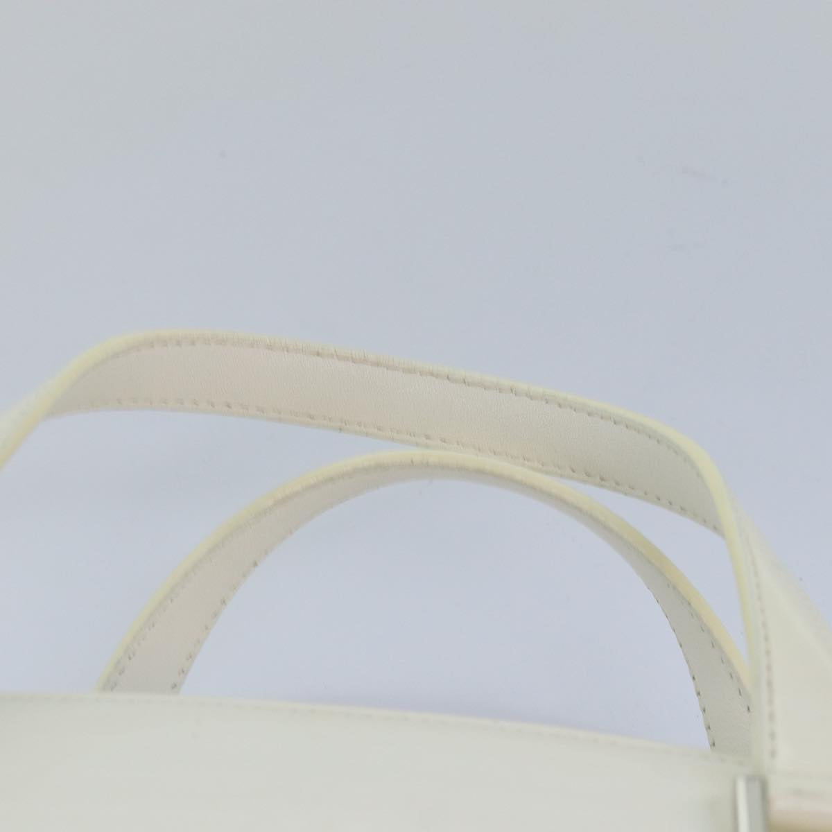 BURBERRY Nova Check Hand Bag Enamel White Auth ep4744