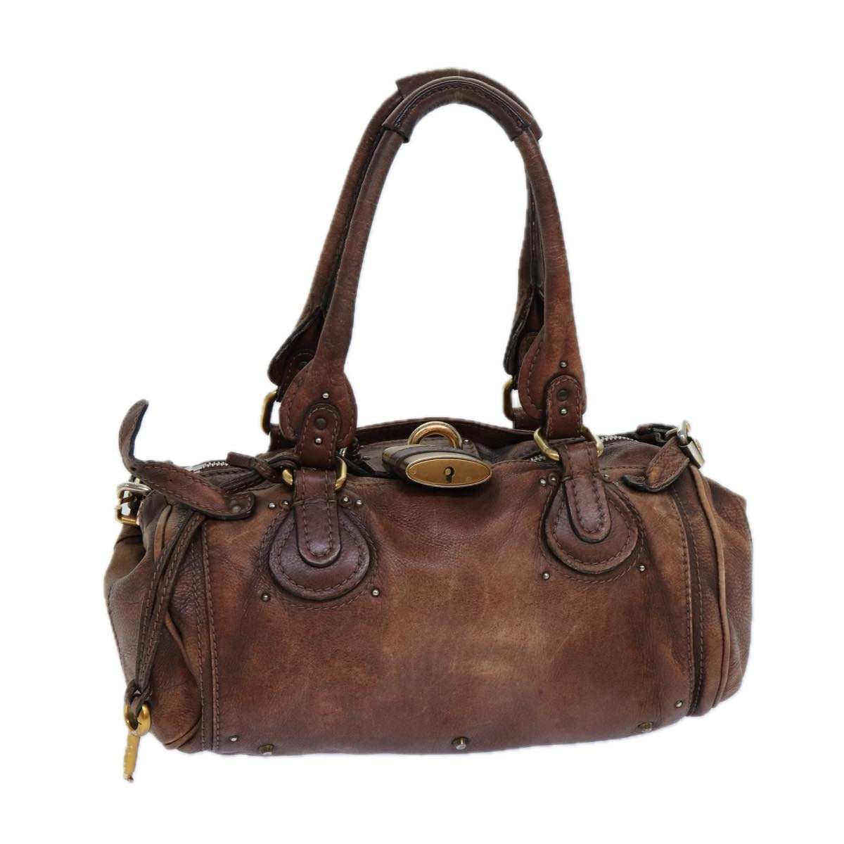 Chloe Paddington Shoulder Bag Leather Brown Auth ep4746