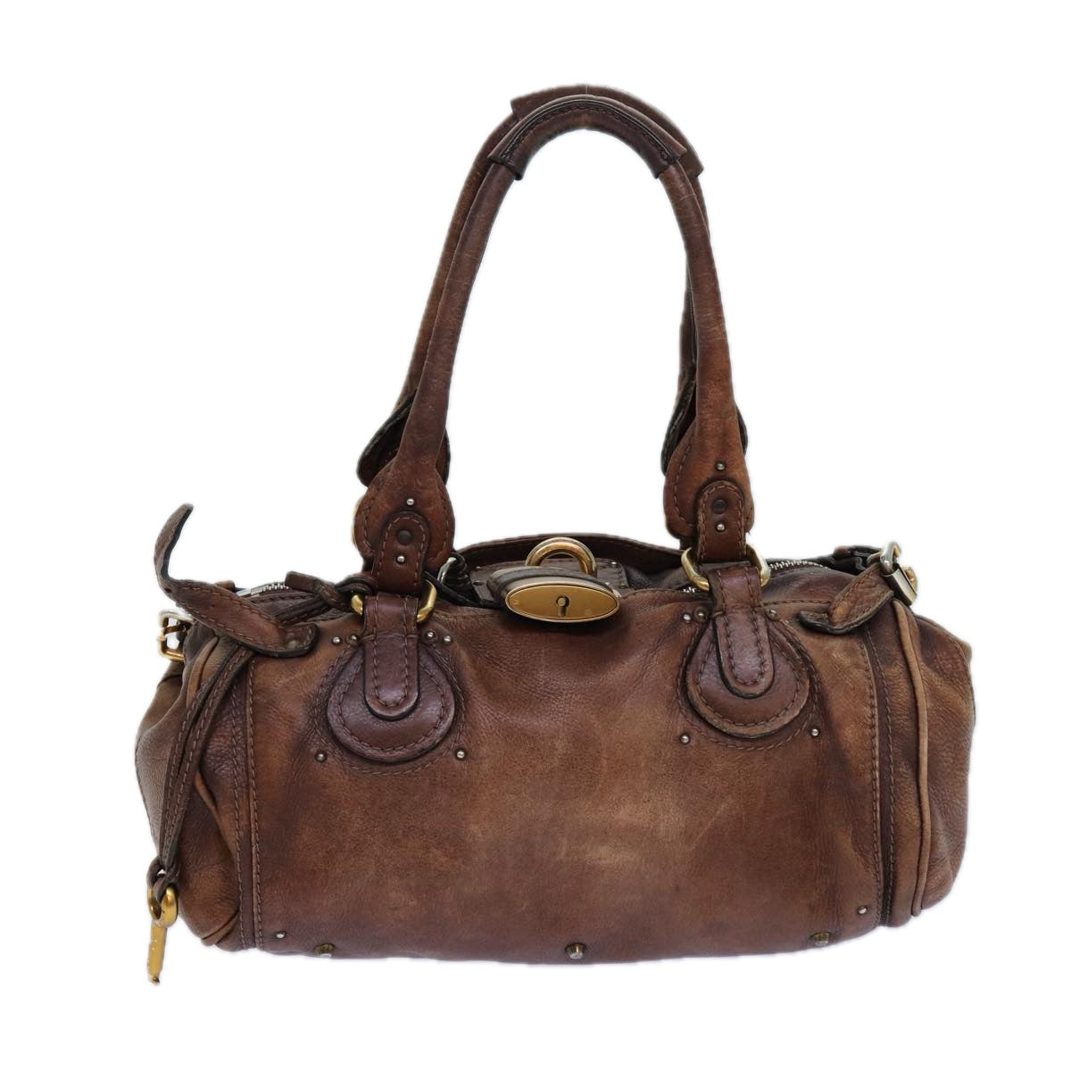 Chloe Paddington Shoulder Bag Leather Brown Auth ep4746