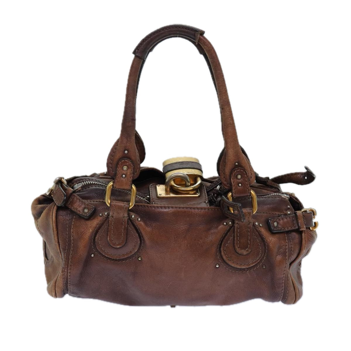 Chloe Paddington Shoulder Bag Leather Brown Auth ep4746 - 0