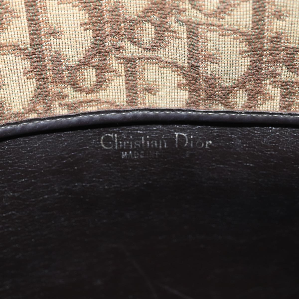 Christian Dior Trotter Canvas Hand Bag Brown Auth ep4751