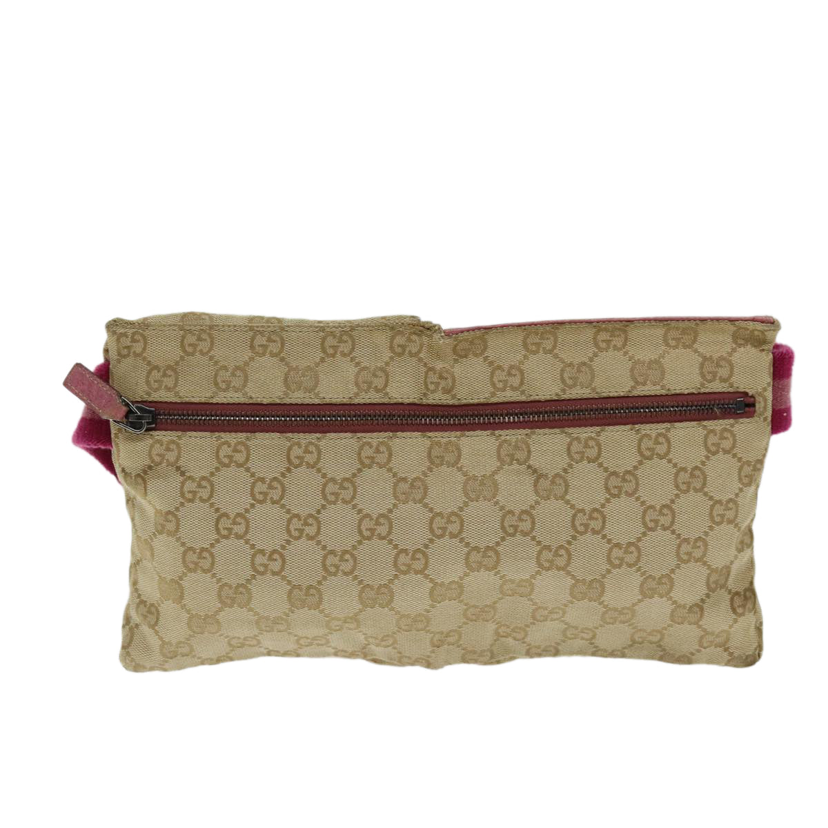 GUCCI GG Canvas Sherry Line Waist bag Beige Pink 28566 Auth ep4752 - 0