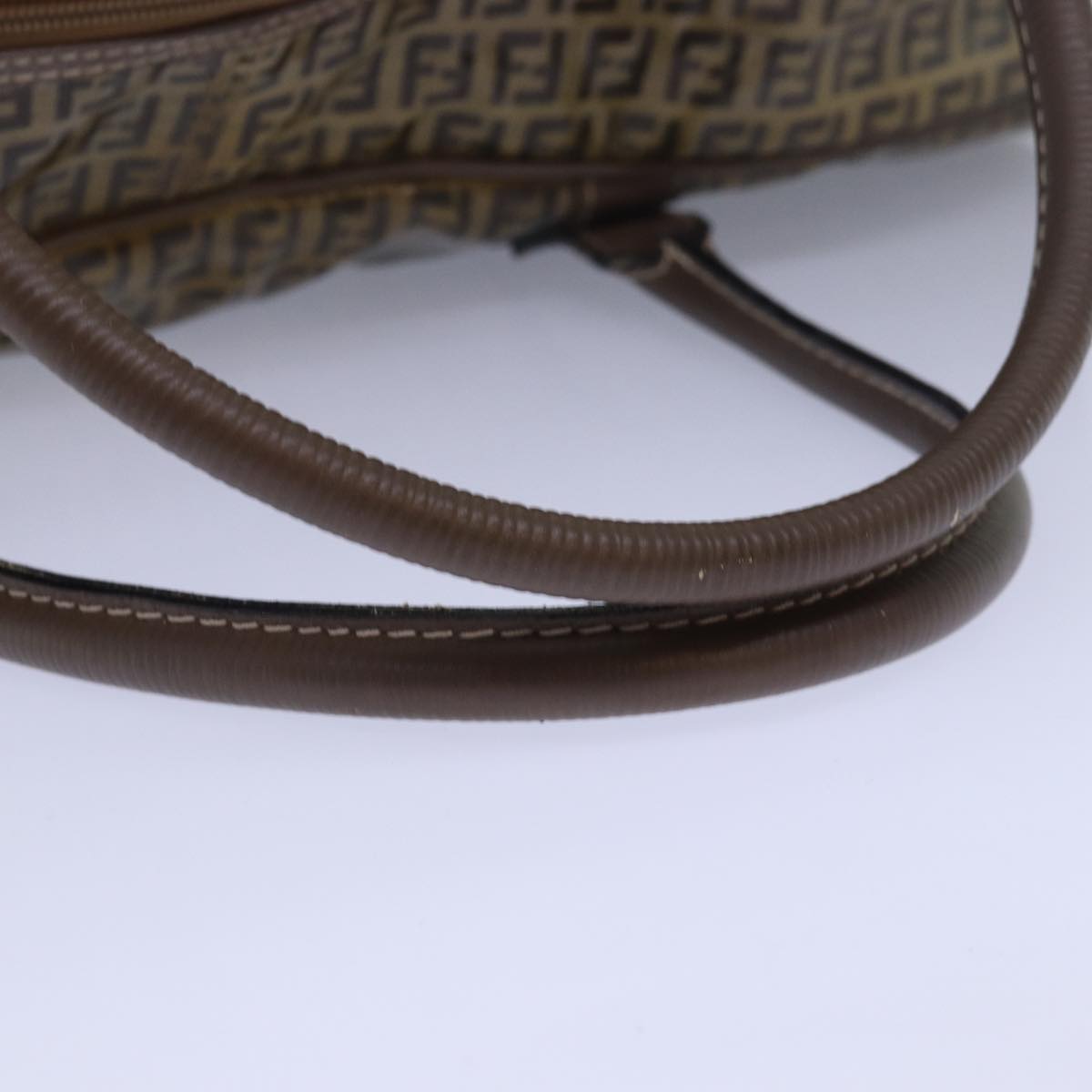 FENDI Zucca Canvas Boston Bag Enamel Brown Auth ep4754