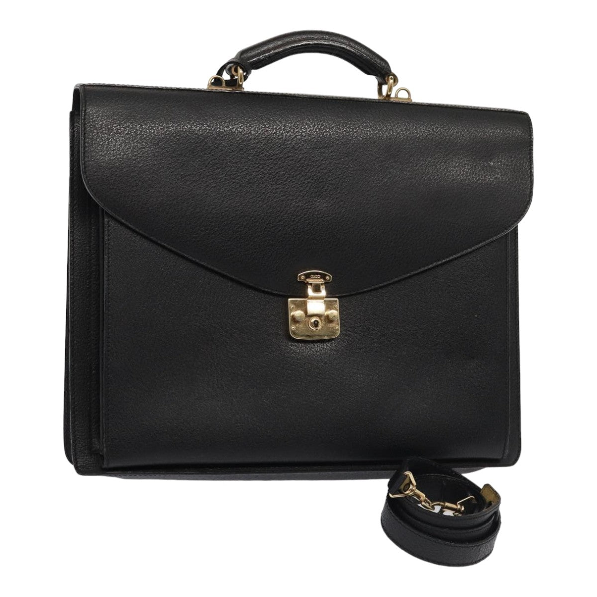 GUCCI Business Bag Leather 2way Black Auth ep4781