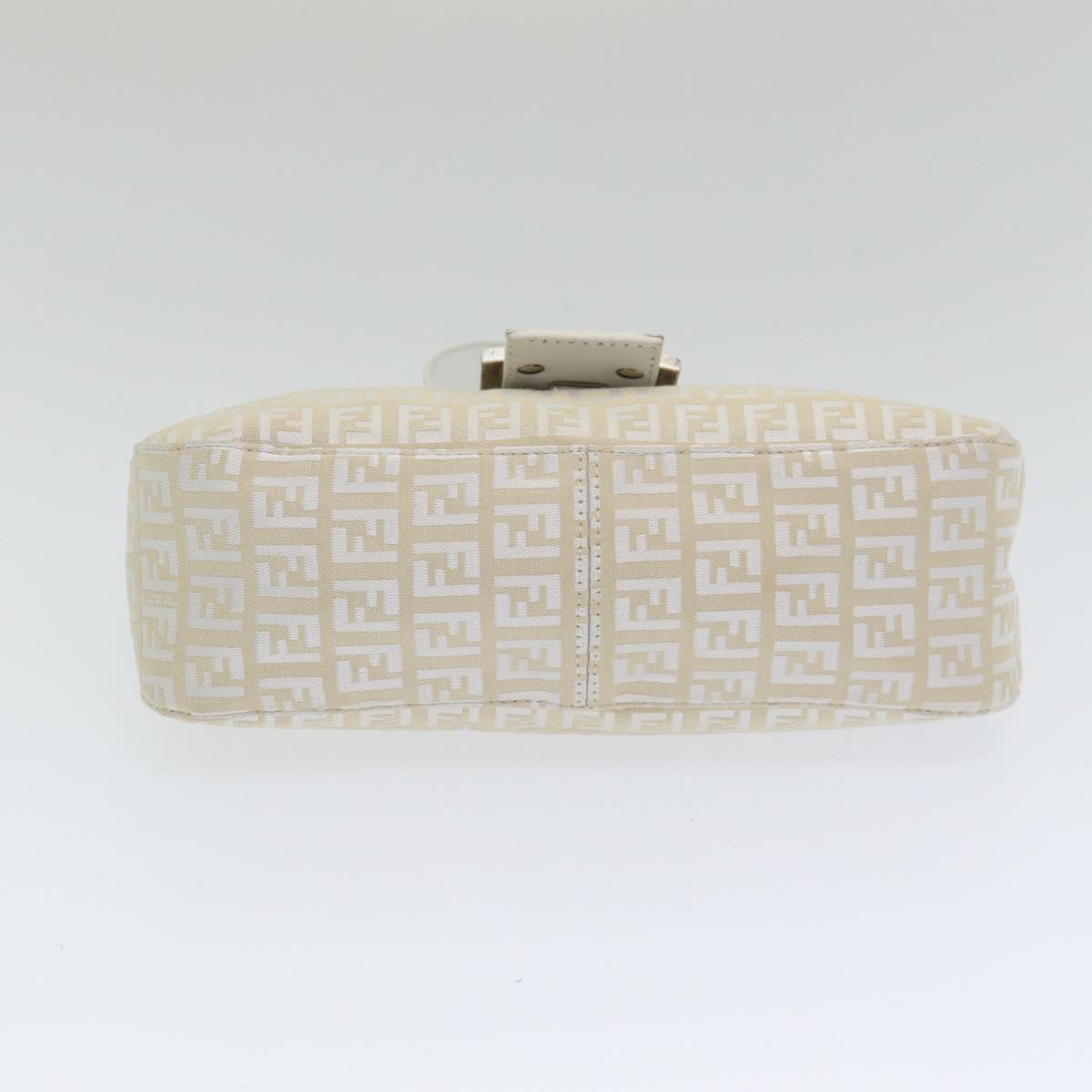 FENDI Zucchino Canvas Mamma Baguette Shoulder Bag Beige Auth ep4792