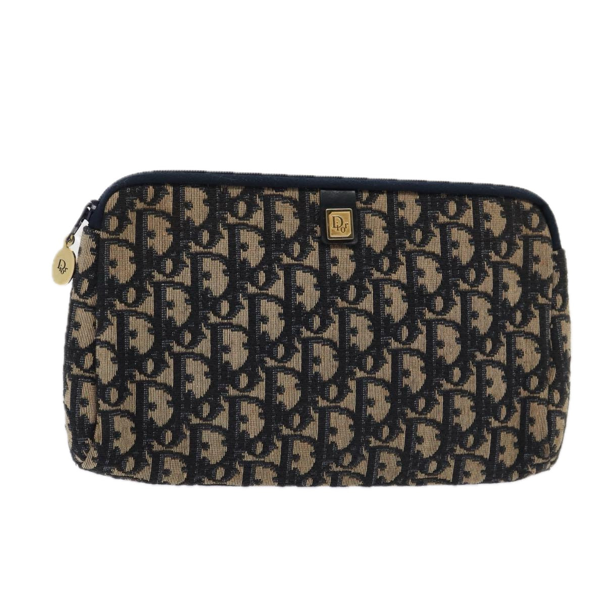 Christian Dior Trotter Canvas Clutch Bag Navy Auth ep4801