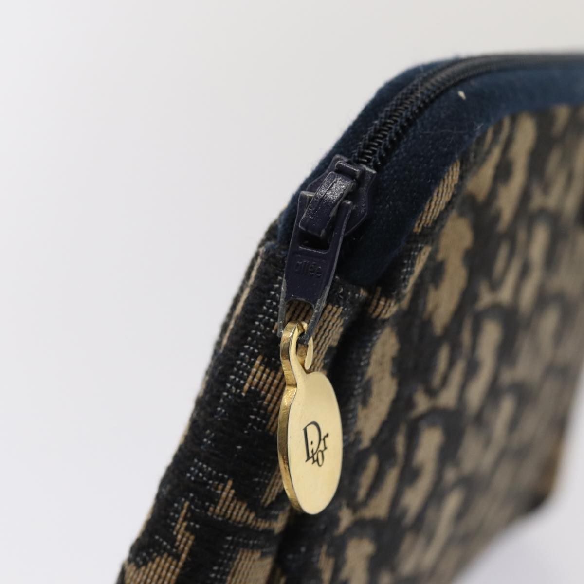 Christian Dior Trotter Canvas Clutch Bag Navy Auth ep4801