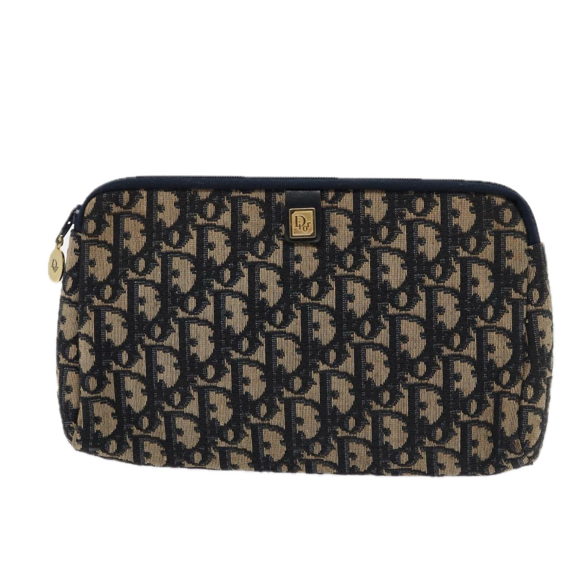 Christian Dior Trotter Canvas Clutch Bag Navy Auth ep4801