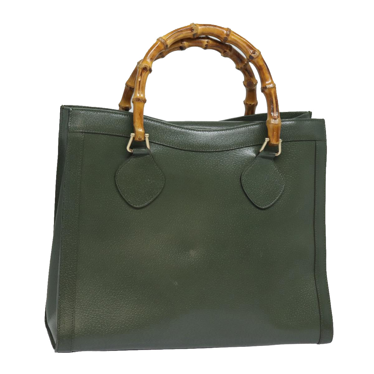 GUCCI Bamboo Tote Bag Leather Outlet Green 002 8260 2853 Auth ep4802