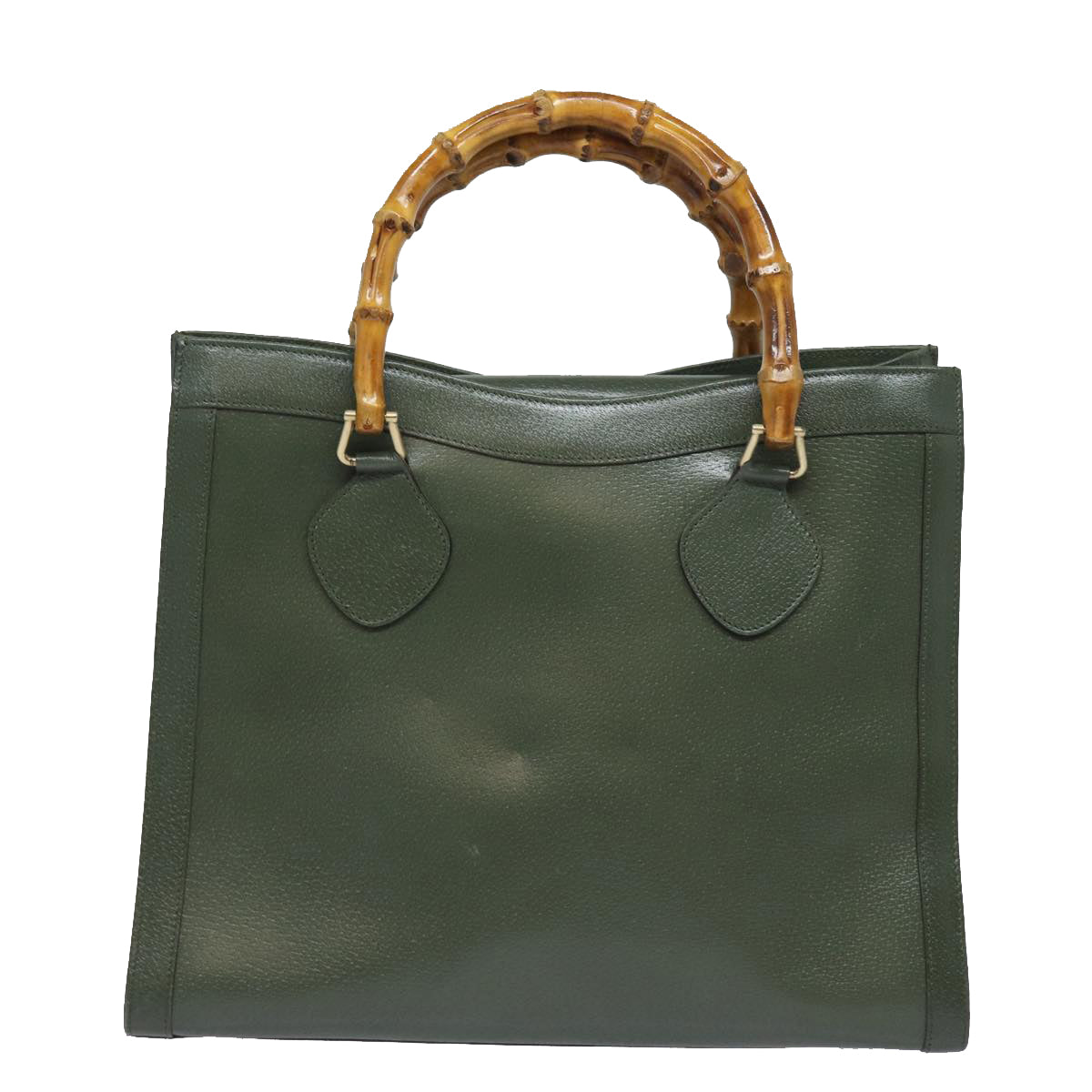 GUCCI Bamboo Tote Bag Leather Outlet Green 002 8260 2853 Auth ep4802 - 0