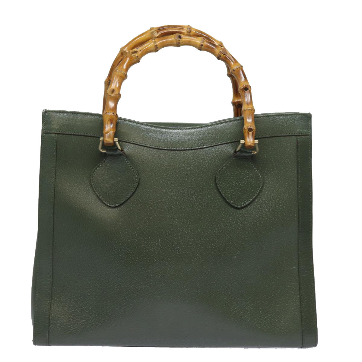 GUCCI Bamboo Tote Bag Leather Outlet Green 002 8260 2853 Auth ep4802