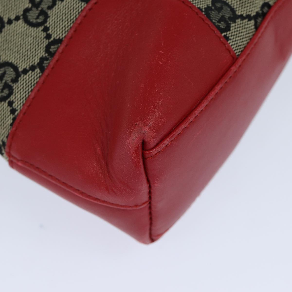 GUCCI GG Canvas Shoulder Bag Beige Red 001 4231 Auth ep4806