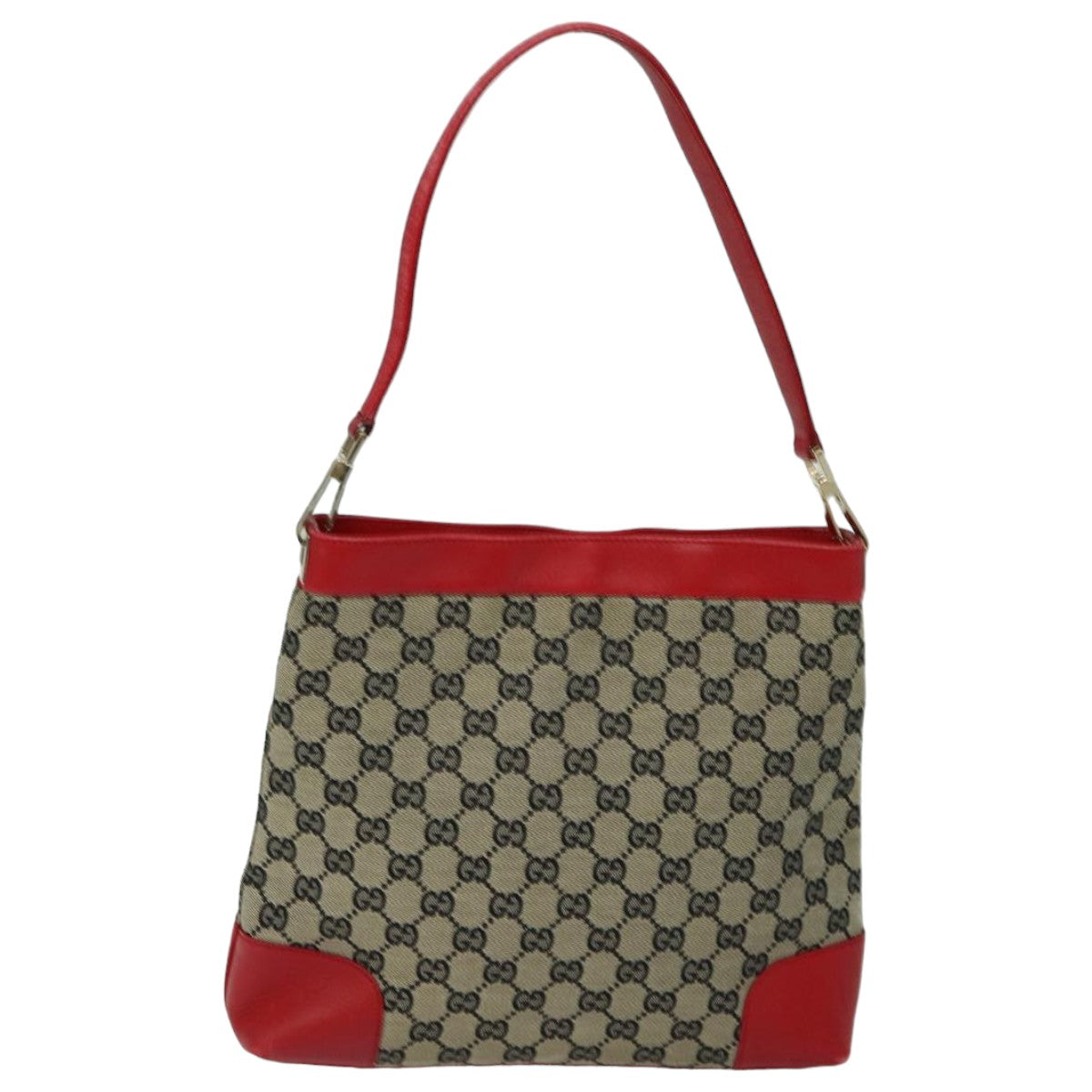 GUCCI GG Canvas Shoulder Bag Beige Red 001 4231 Auth ep4806