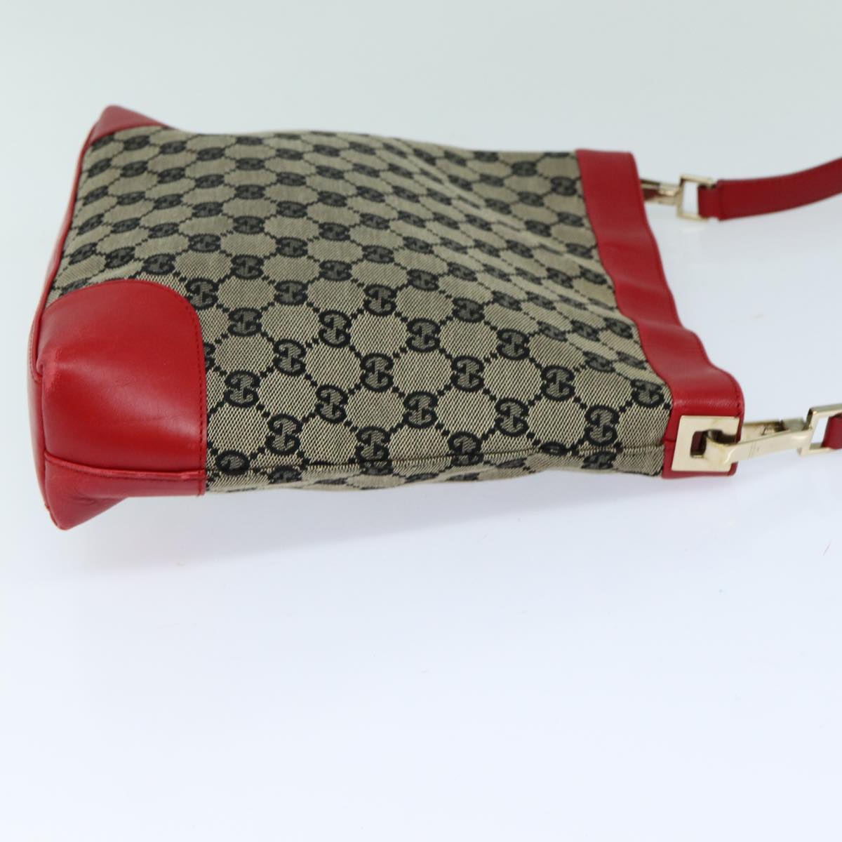 GUCCI GG Canvas Shoulder Bag Beige Red 001 4231 Auth ep4806