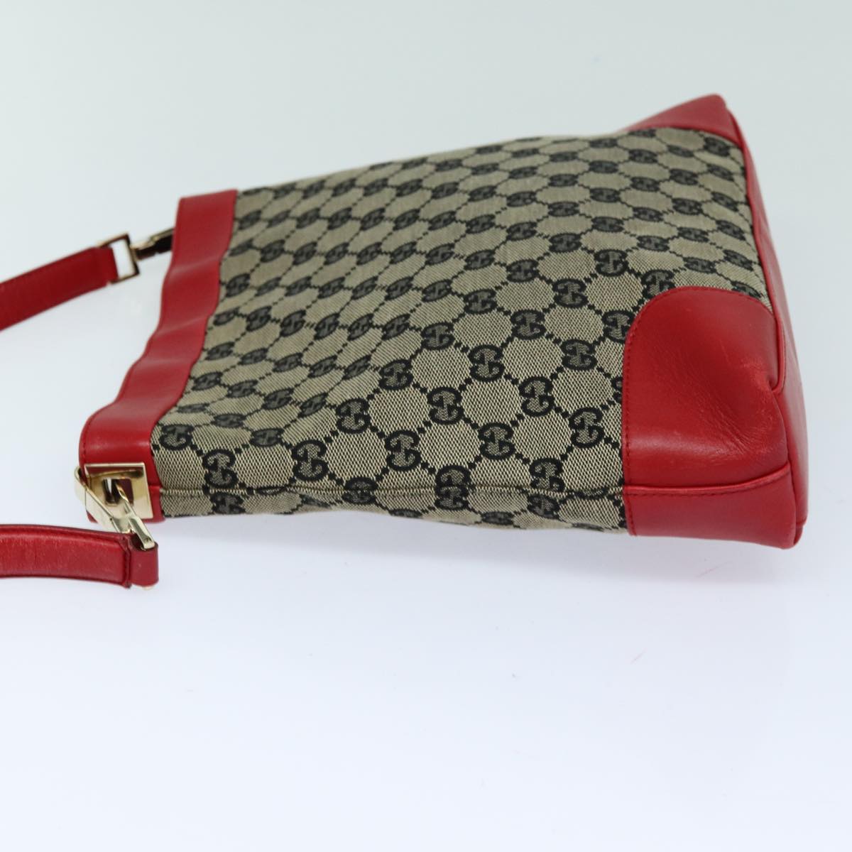 GUCCI GG Canvas Shoulder Bag Beige Red 001 4231 Auth ep4806