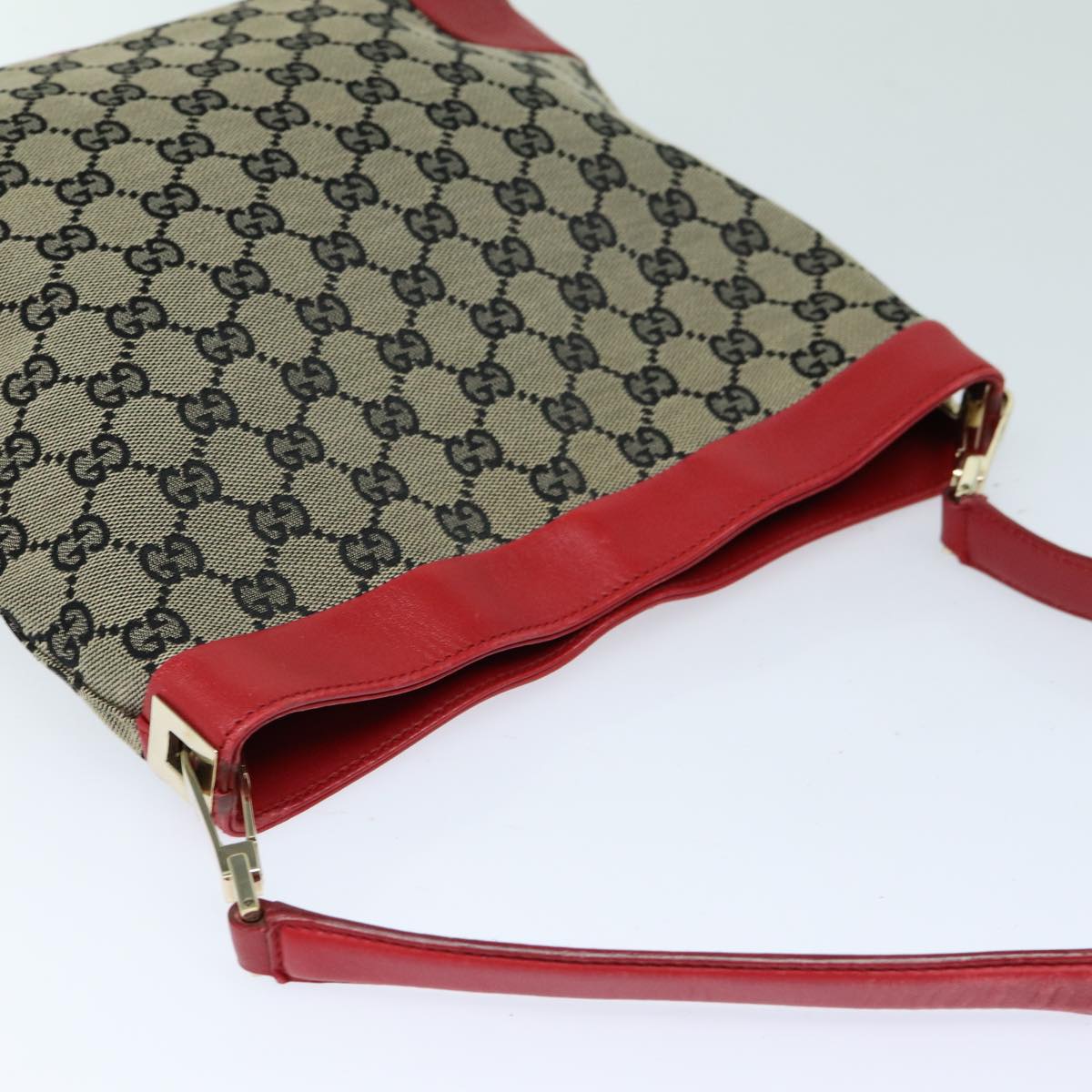 GUCCI GG Canvas Shoulder Bag Beige Red 001 4231 Auth ep4806