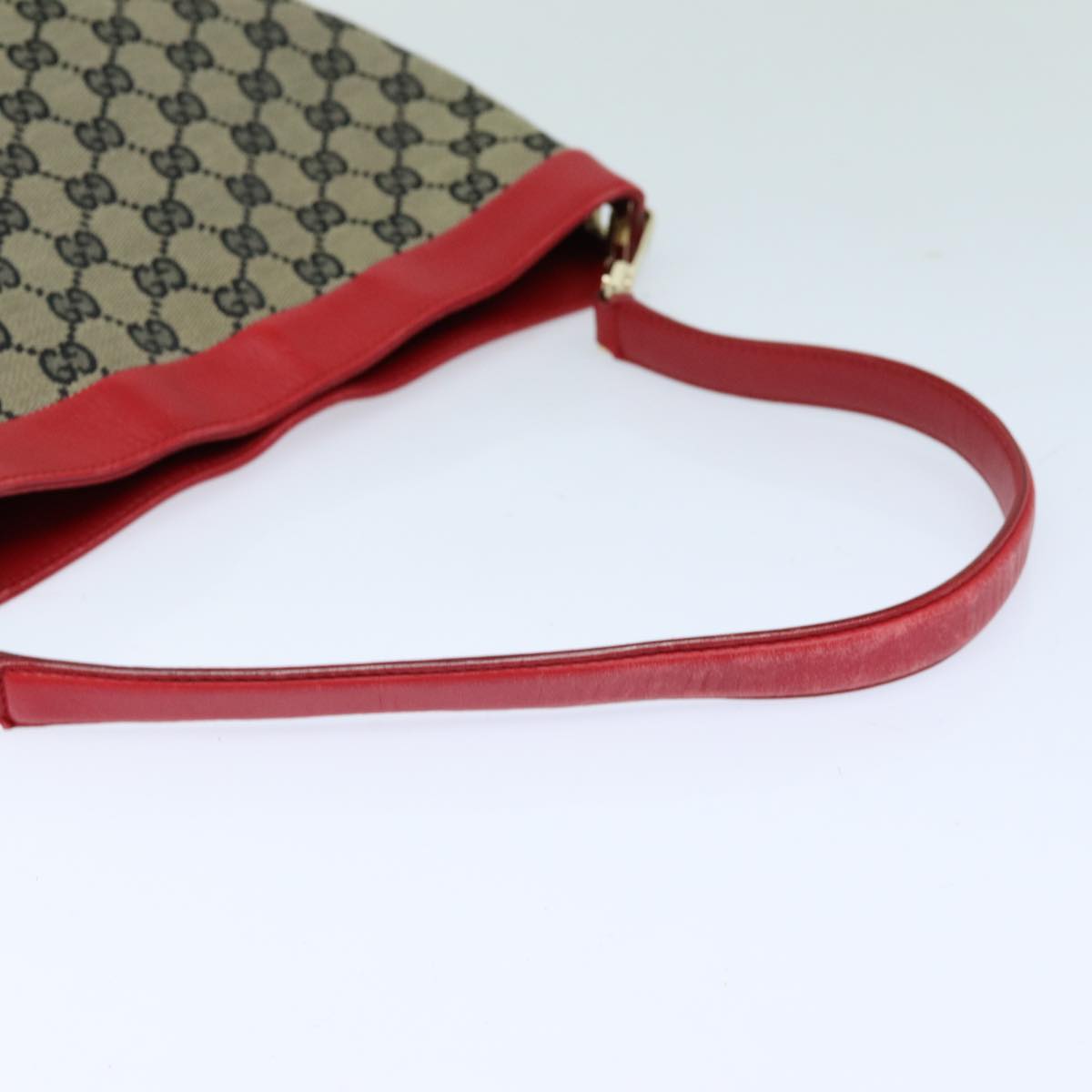 GUCCI GG Canvas Shoulder Bag Beige Red 001 4231 Auth ep4806