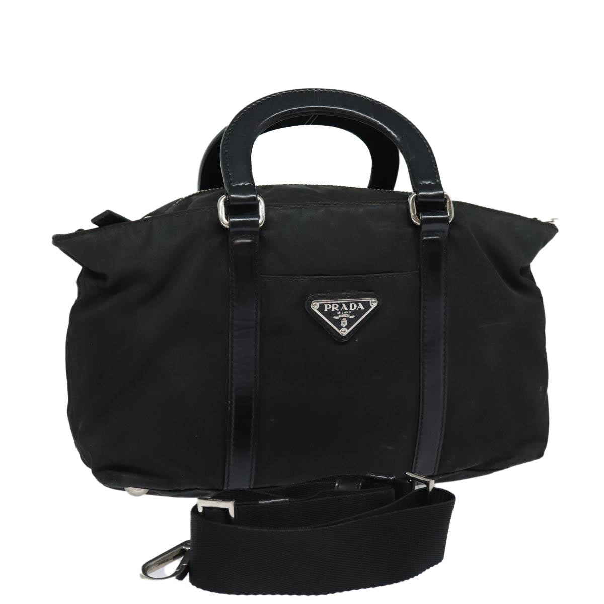 PRADA Hand Bag Nylon 2way Black Auth ep4825