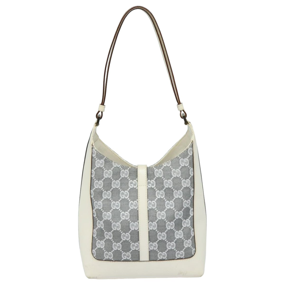 GUCCI GG Canvas Jackie Shoulder Bag Silver 001 3876 Auth ep4837